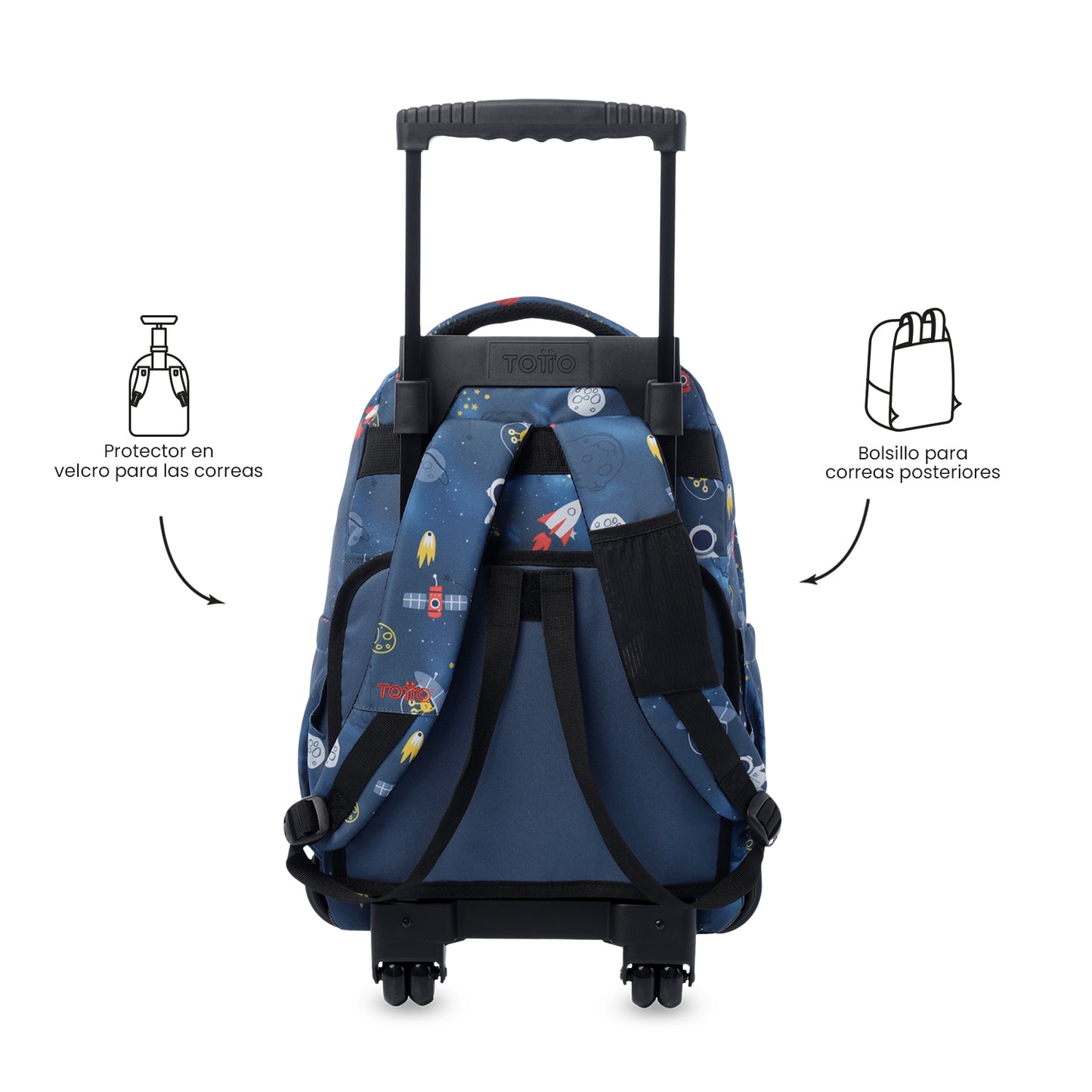 Mochila con ruedas Porta PC 15.4" Renglón Azul Mundo Espacial