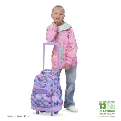 Mochila con ruedas Porta PC 15.4" Renglón Morada