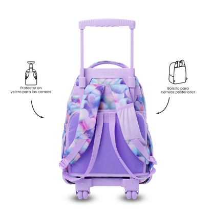 Mochila con ruedas Porta PC 15.4" Renglón Morada