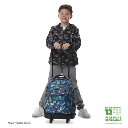 Mochila con ruedas Porta PC 15.4" Renglón Azul con diseño