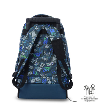 Mochila con ruedas Porta PC 15.4" Renglón Azul con diseño