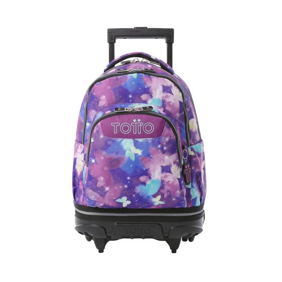 Mochila con ruedas Porta PC 15.4" Renglón Violeta diseño mariposas