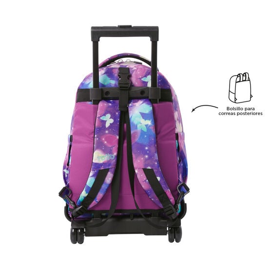 Mochila con ruedas Porta PC 15.4" Renglón Violeta diseño mariposas