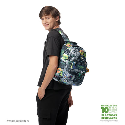 Mochila Juvenil Porta PC 14" Acuarela Dinosaurios