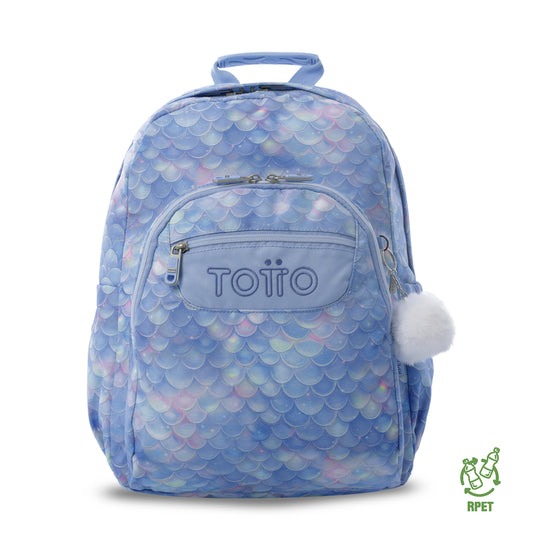 Mochila Juvenil Porta PC 14" Acuarela Nacar Celeste