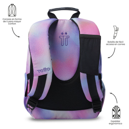 Mochila Juvenil Tempera Notebook 10´" Glitter Rosada