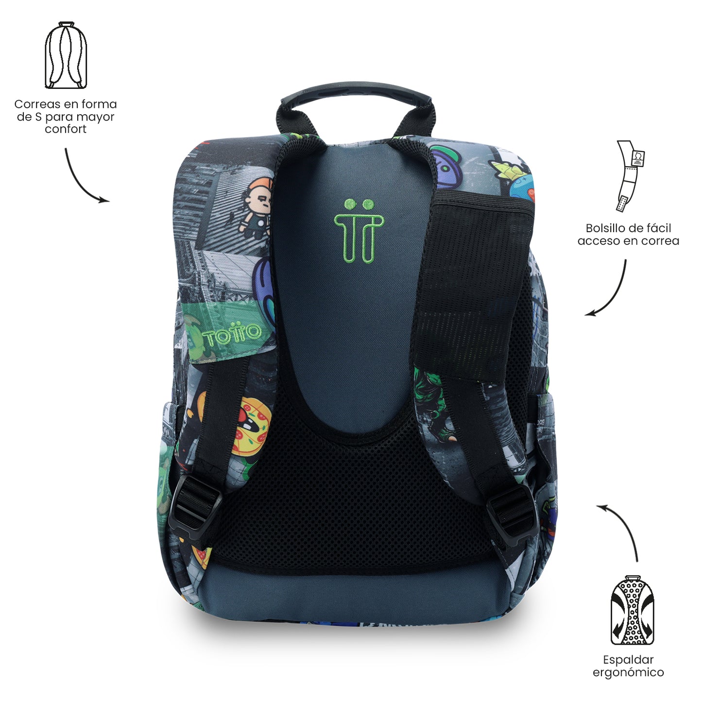 Mochila Juvenil Tempera Notebook 10´" Dinosaurios