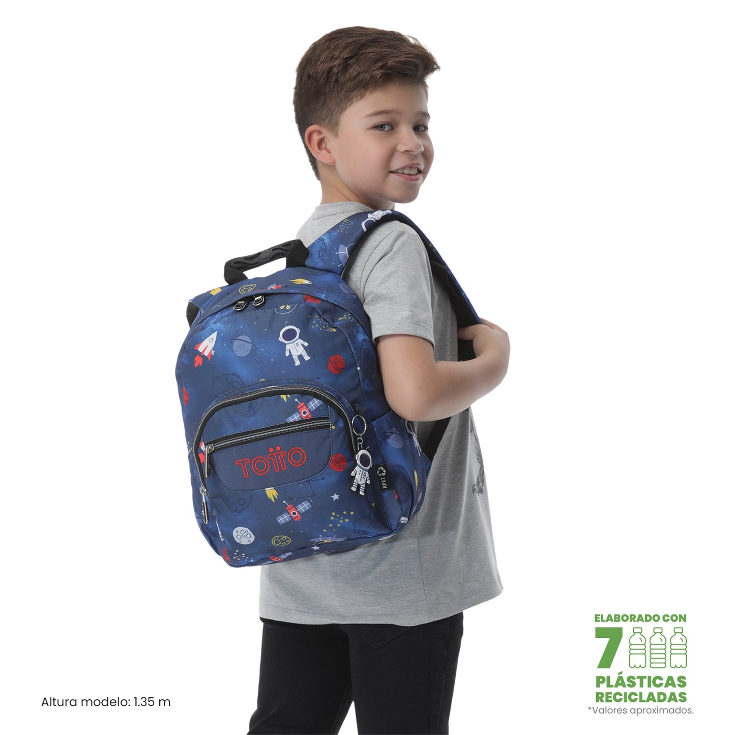 Mochila Juvenil Tempera Notebook 10´" Azul Mundo Espacial