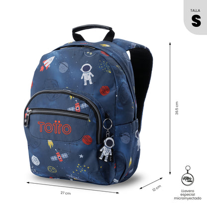 Mochila Juvenil Tempera Notebook 10´" Azul Mundo Espacial