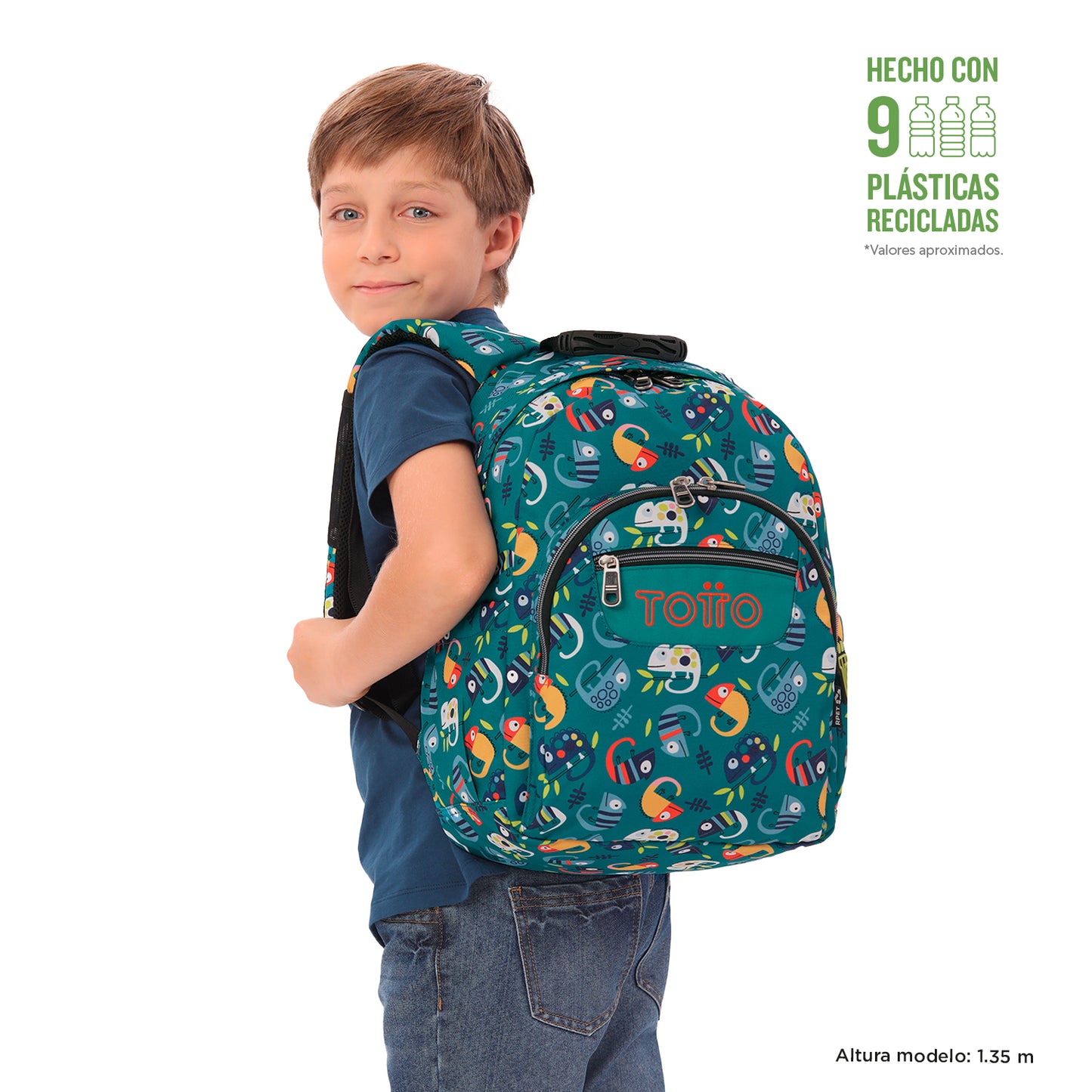 Mochila Escolar Gommas RPET Verde Egreth