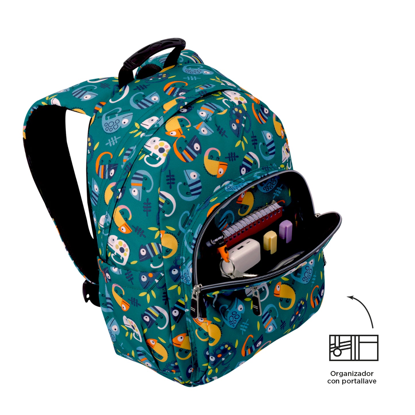 Mochila Escolar Gommas RPET Verde Egreth