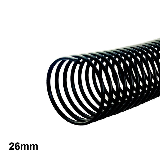 Espiral plástico 26mm negro por unidad