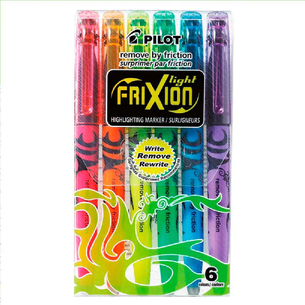 Set destacadores borrables Frixion Light 6 unidades.