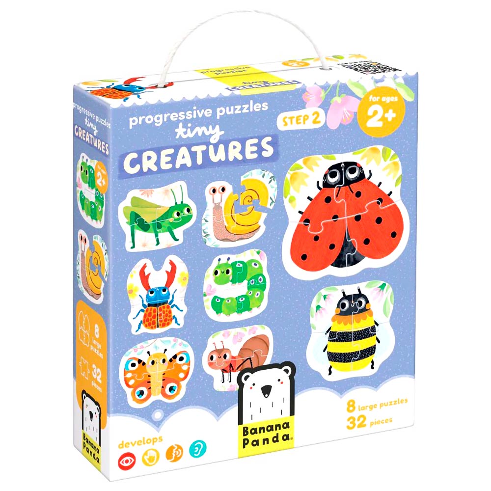 Puzzle Progresivo Tiny Creatures (32 piezas, 8 puzzles) 2+