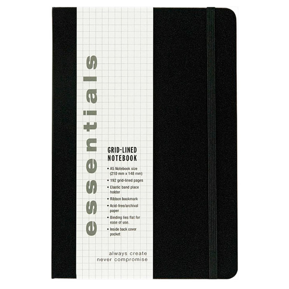 Libreta Essentials Black Cuadriculada