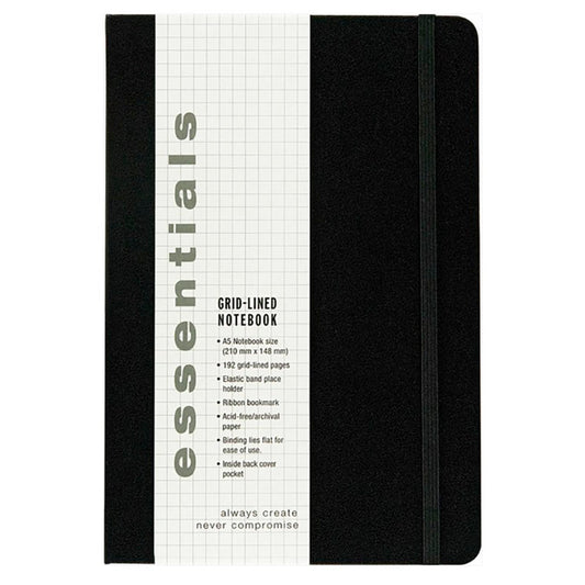 Libreta Essentials Black Cuadriculada
