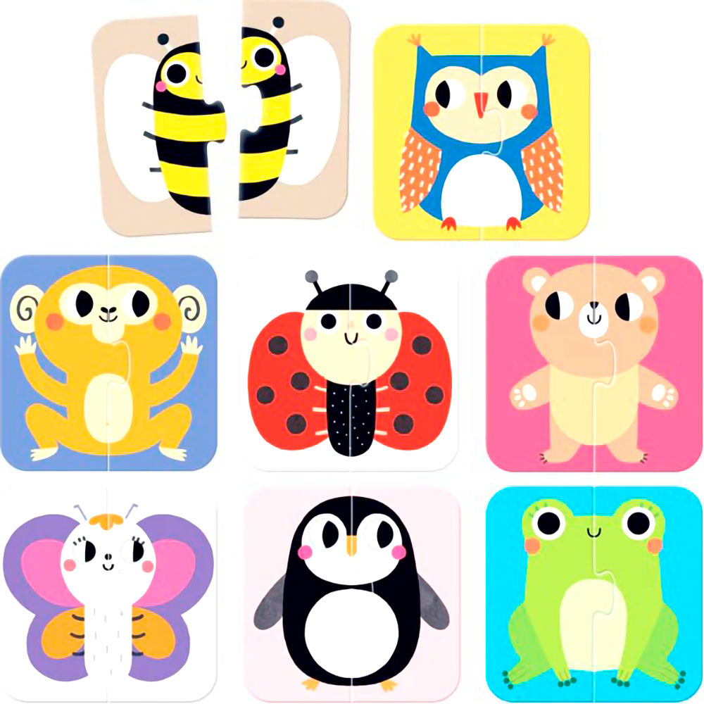 Puzzle Animales (16 piezas, 8 puzzles) 18M+