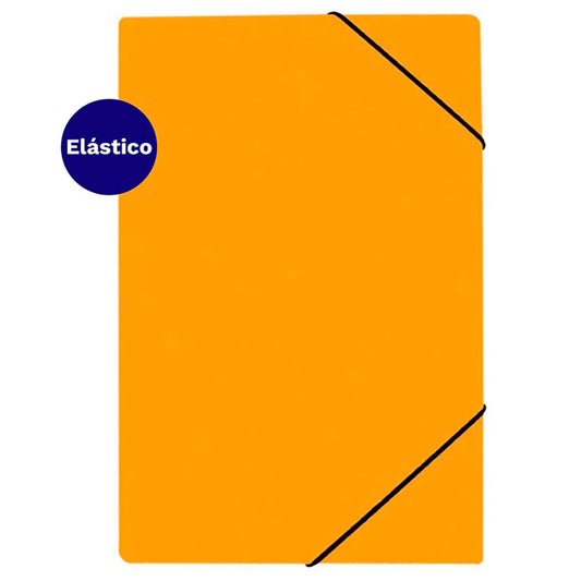 Carpeta porta documentos c/elástico oficio naranjo Lavoro