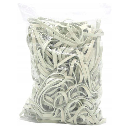 Saco de elásticos para billetes blanco ancho 1/2kg
