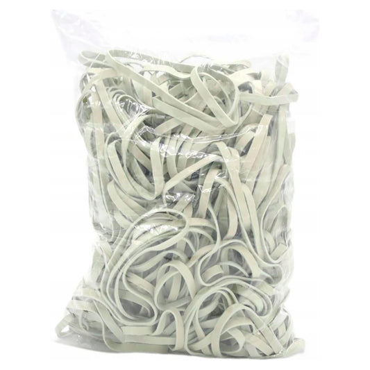 Saco de elásticos para billetes blanco ancho 1/2kg
