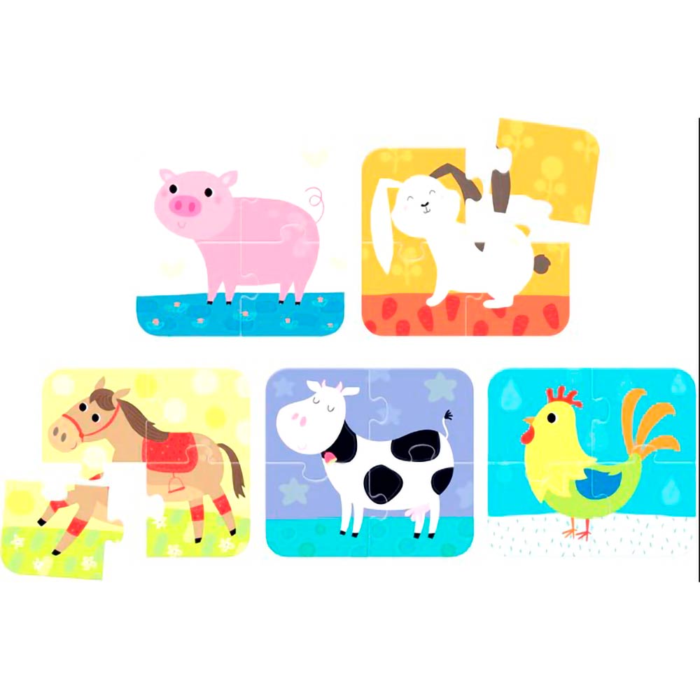 Puzzle Animales (20 piezas, 5 puzzles) 2+
