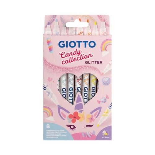 Set 8 rotuladores pastel glitter Candy Collection Giotto