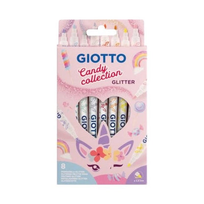 Set 8 rotuladores pastel glitter Candy Collection Giotto
