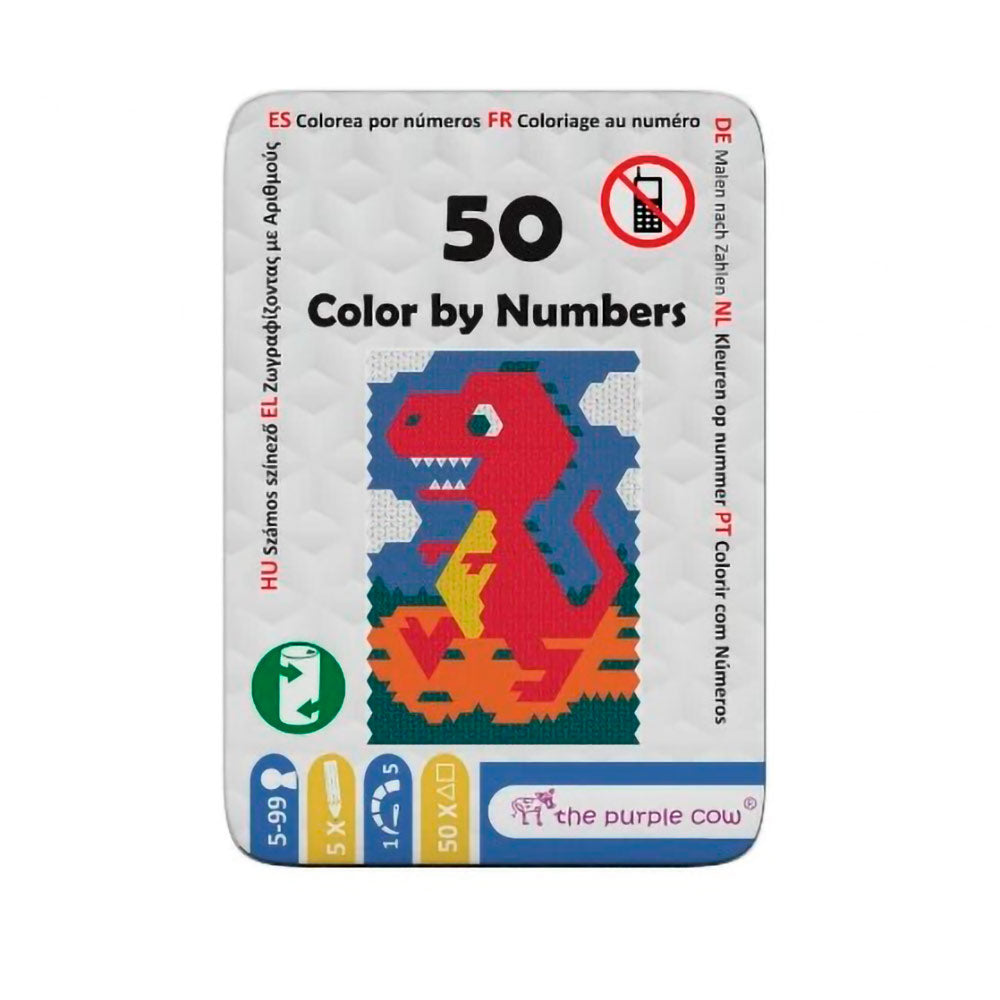 50 Juegos Color por números Caja Metálica