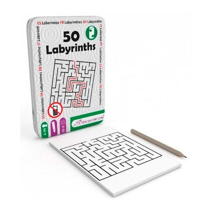 50 Juegos de Laberinto Caja Metálica