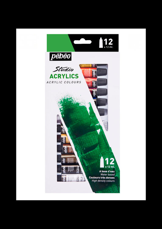 Acrílico Pebeo Studio Set 12 Colores 12ml