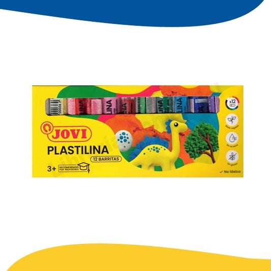 Caja plasticina 12 barritas Jovi