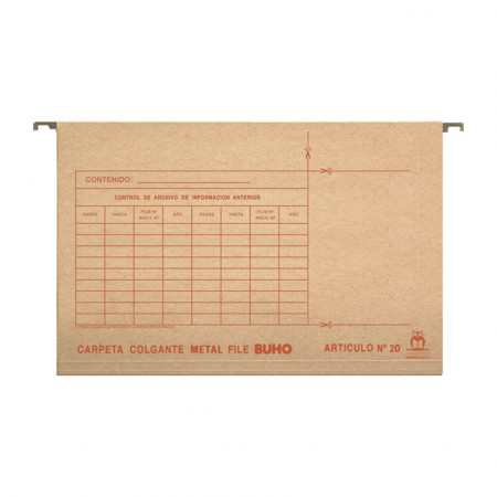 Carpeta colgante N° 20  Buho Metal