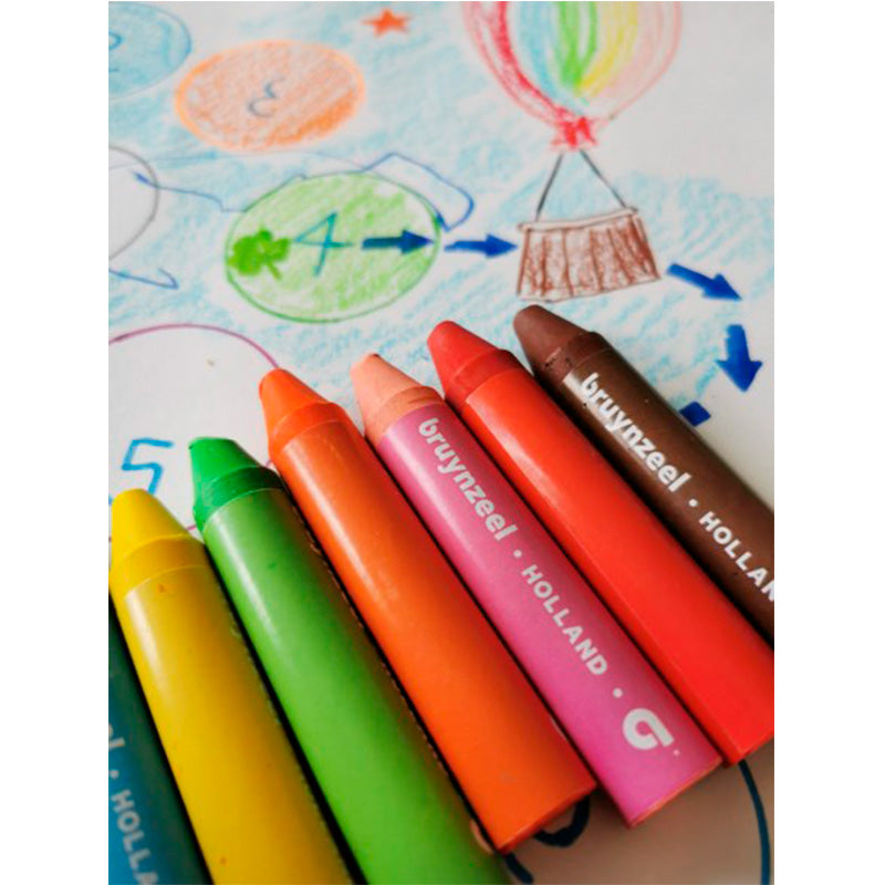 Crayones de Cera Solubles Al Agua Bruynzeel Set 8 Colores