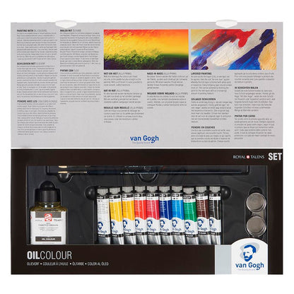 Óleo Van Gogh Set Avanzado 10 Colores 20ml + Accesorios