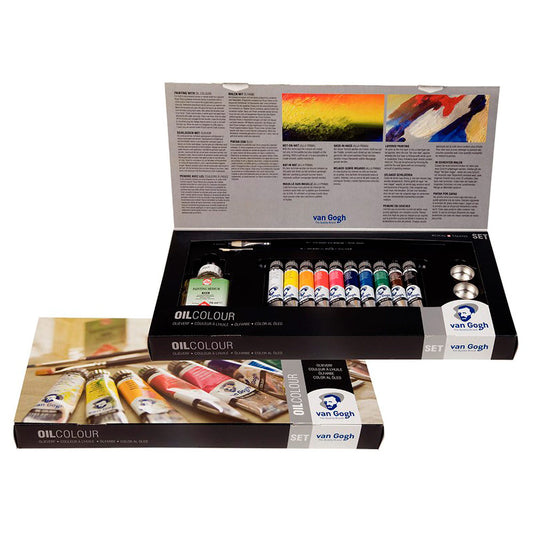 Óleo Van Gogh Set Avanzado 10 Colores 20ml + Accesorios