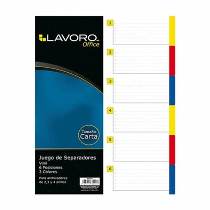 Separador carta vinil 6 posiciones Lavoro