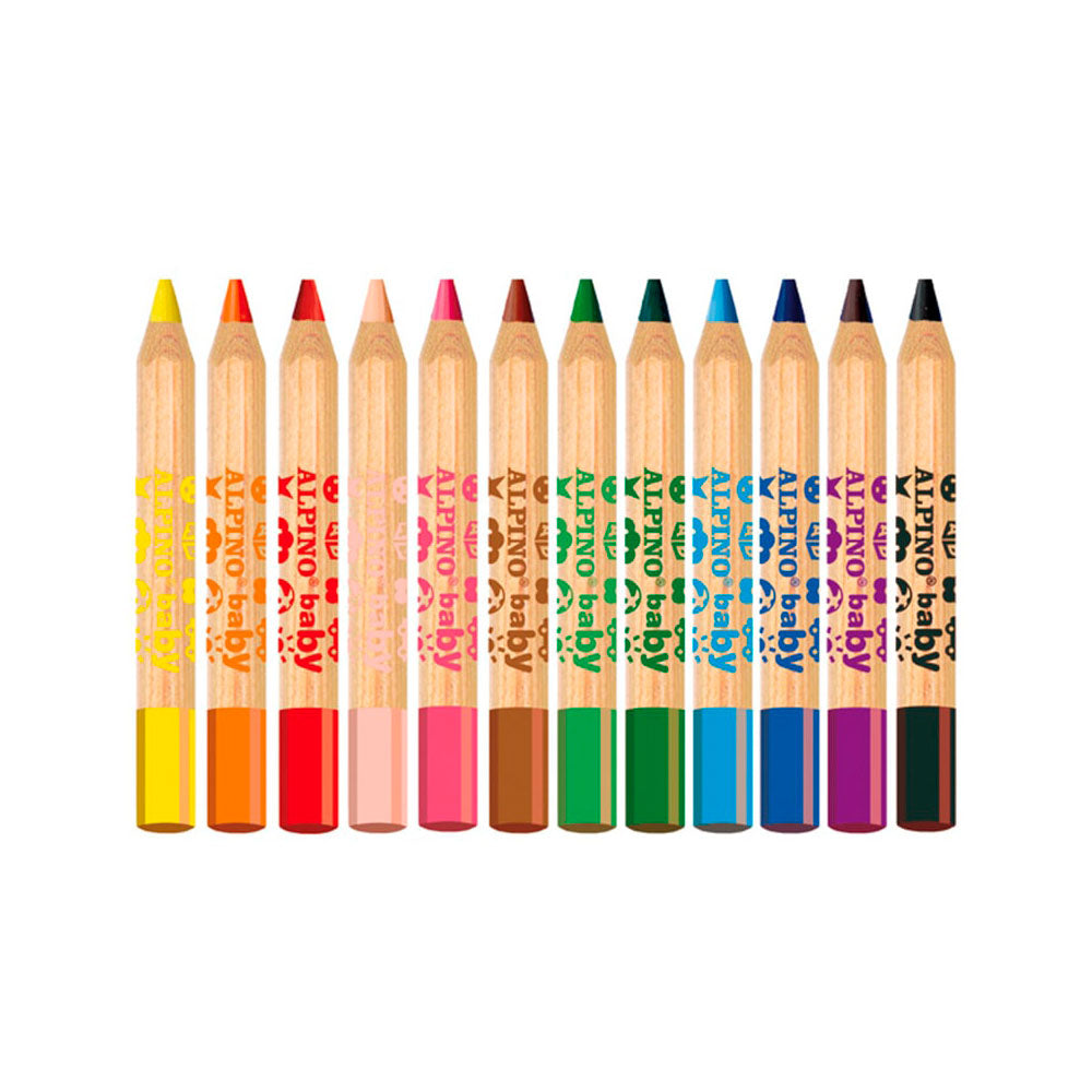 Estuche 12 lápices de colores para bebés