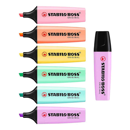 Set  6 Destacadores STABILO Boss Original Pastel
