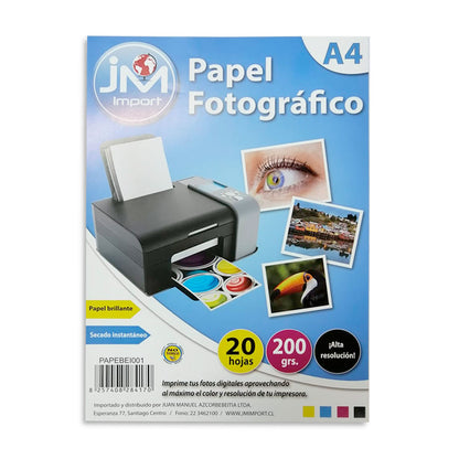 Papel fotográfico A4  200 gr