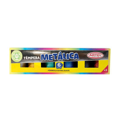 Estuche témpera metálica 6 colores - 15 ml