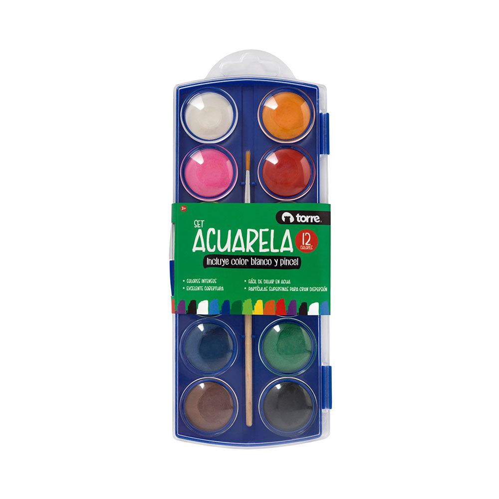 Set Acuarela 12 colores + pincel