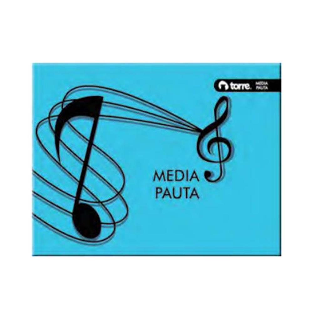 Cuaderno cosido torre musica media pauta 10hojas