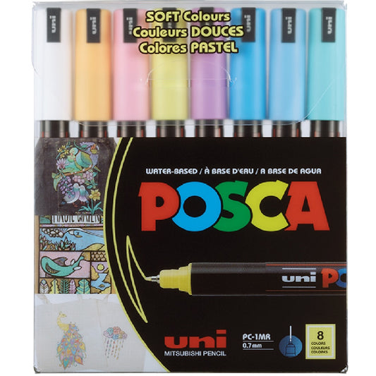 Marcadores Posca 1MR Set 8 Colores Pasteles