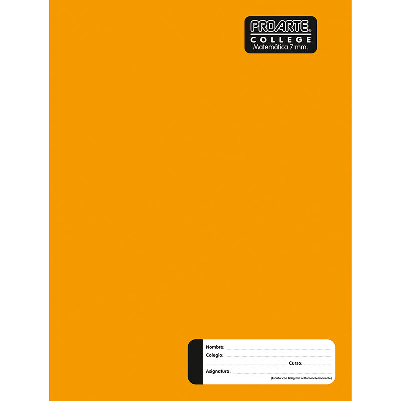 Cuaderno College Liso 7mm. Proarte