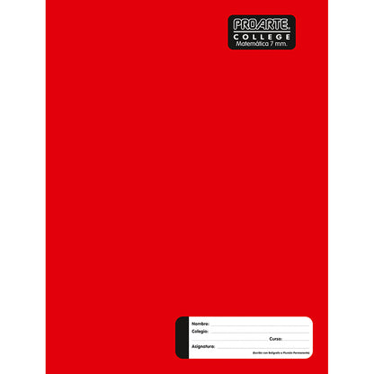 Cuaderno College Liso 7mm. Proarte