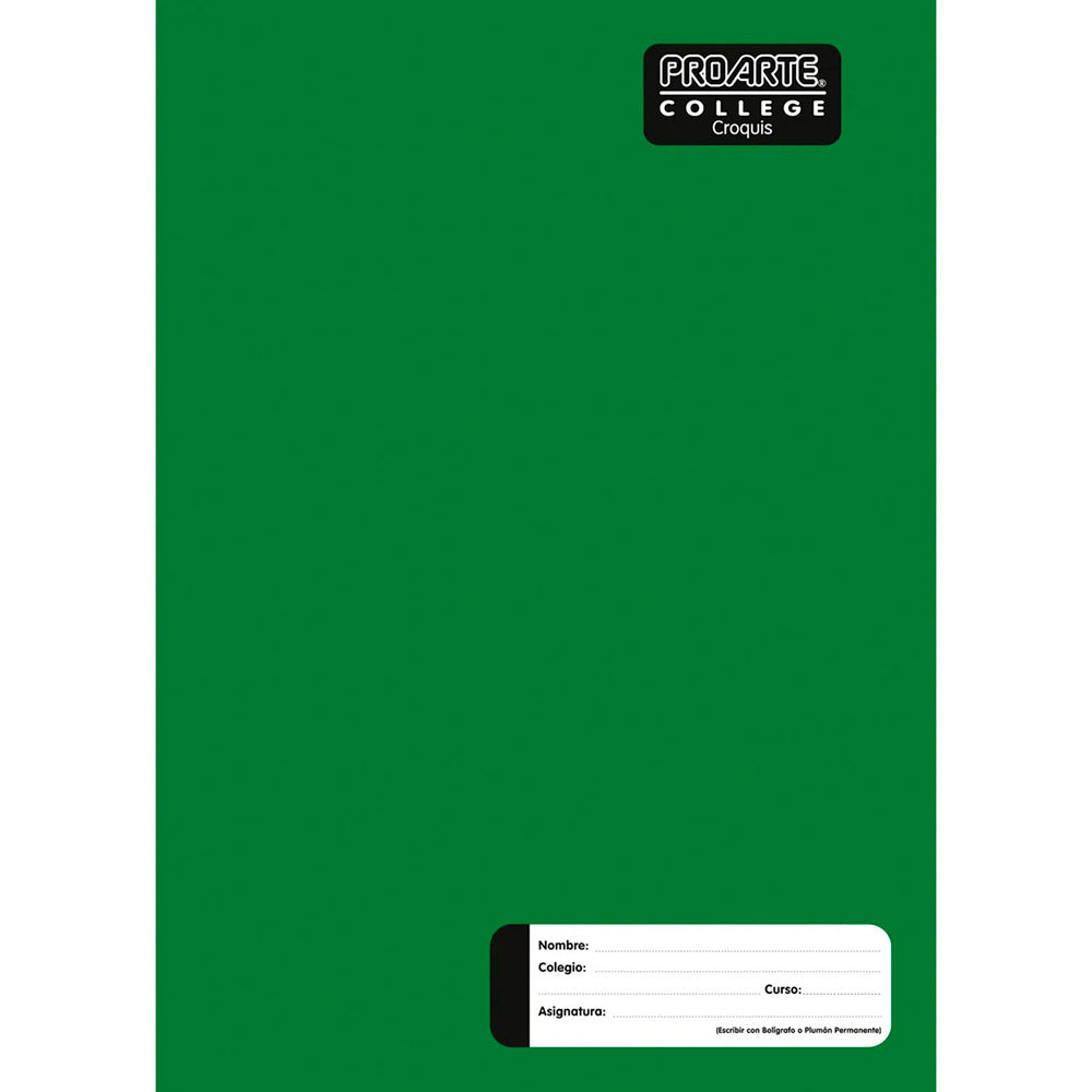 Cuaderno College Croquis Liso 80hjs Proarte