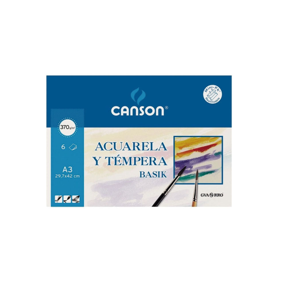 Set de papel guarro par Acuarelas y tempera A3 370gr