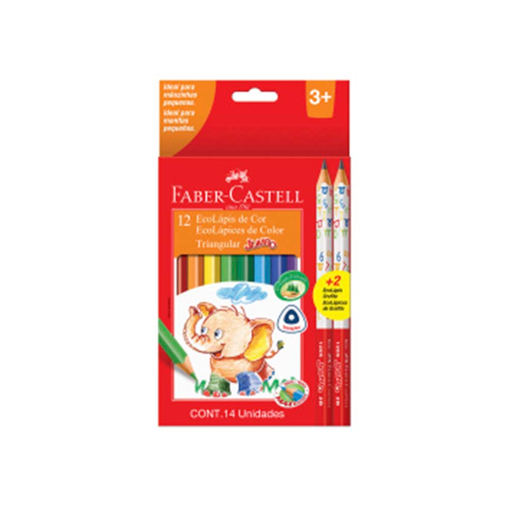 Set ecolapices 12 colores jumbo + 02 grafitos jumbo