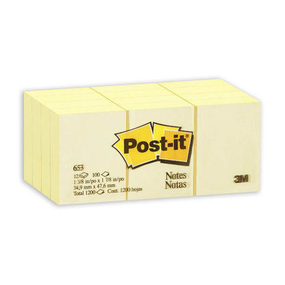 Notas Adhesivas Post-it® 653, Amarillas, 3,8 x 5 cms