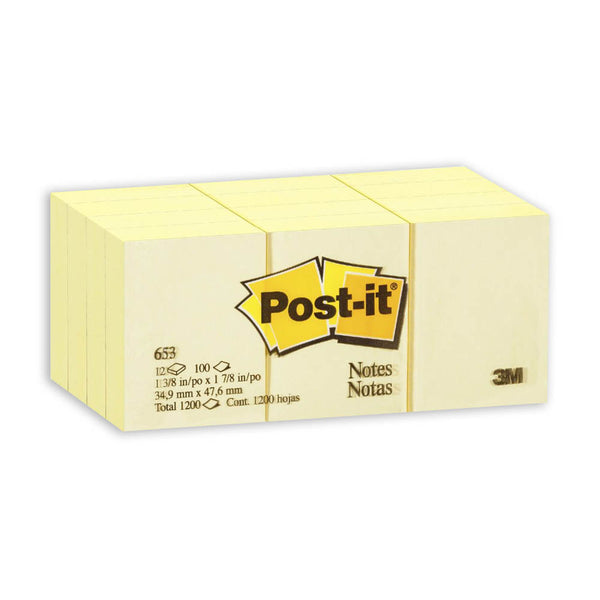 Notas Adhesivas Post-it® 653, Amarillas, 3,8 x 5 cms